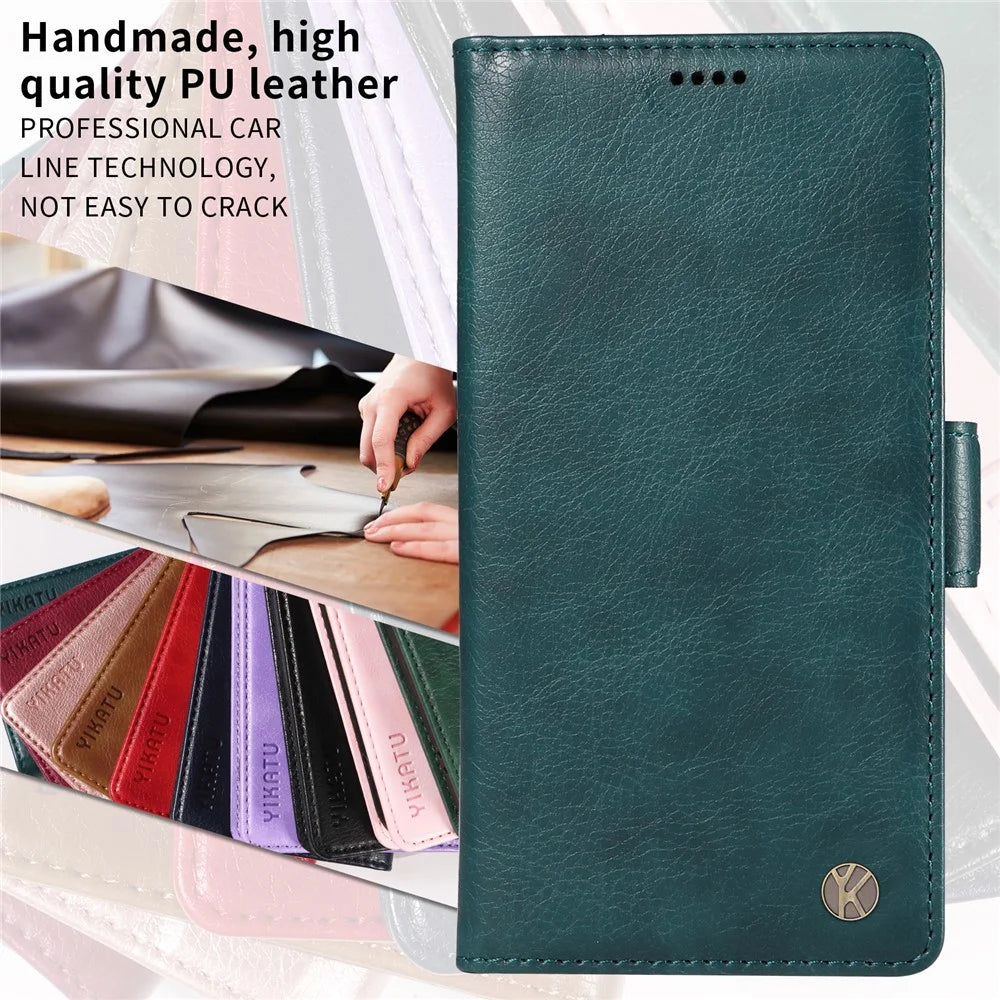 YIKATU For iPhone 18 Pro / 17 Pro Case YK-007 Litchi Texture PU Leather Wallet Phone Cover - Blue - 3