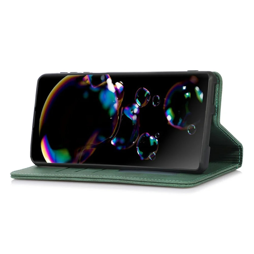 For iPhone 18 Pro / 17 Pro Case Wallet Magnetic Closing Leather Flip Phone Cover - Green - 3