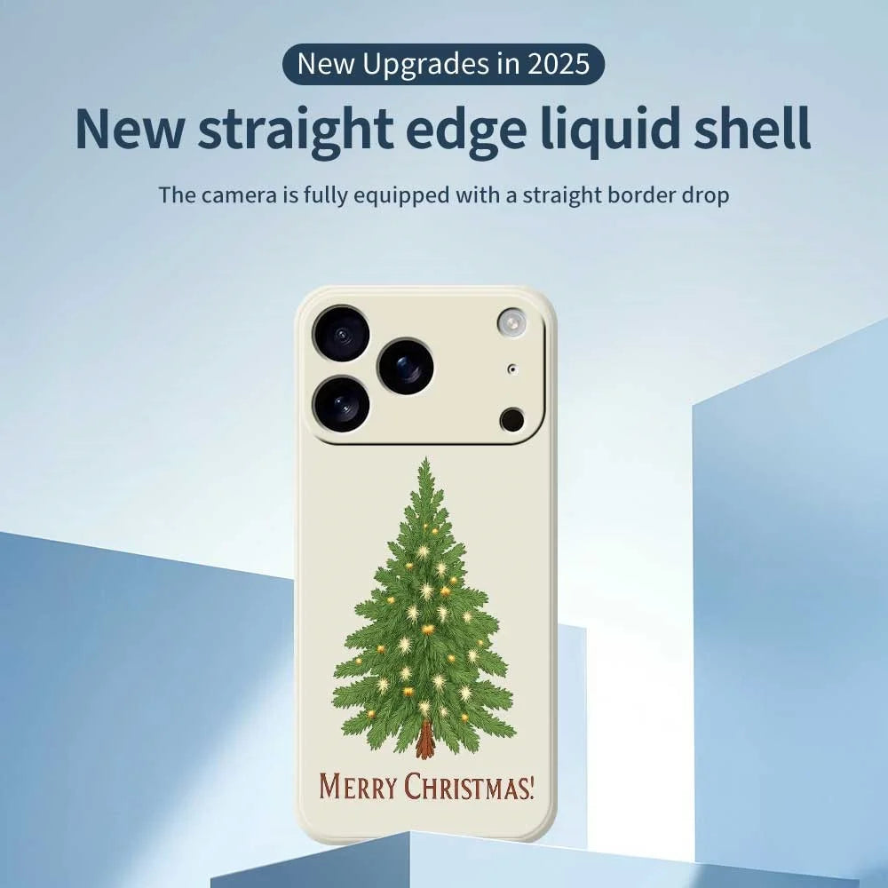 For iPhone 18 Pro Max / 17 Pro Max Case Christmas Tree Pattern Printing Straight Edge TPU Phone Back Cover - Beige - 3