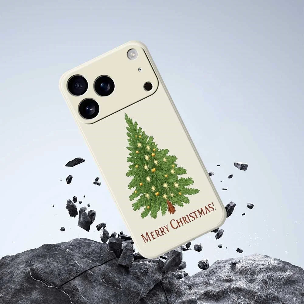 For iPhone 18 Pro Max / 17 Pro Max Case Christmas Tree Pattern Printing Straight Edge TPU Phone Back Cover - Beige - 7