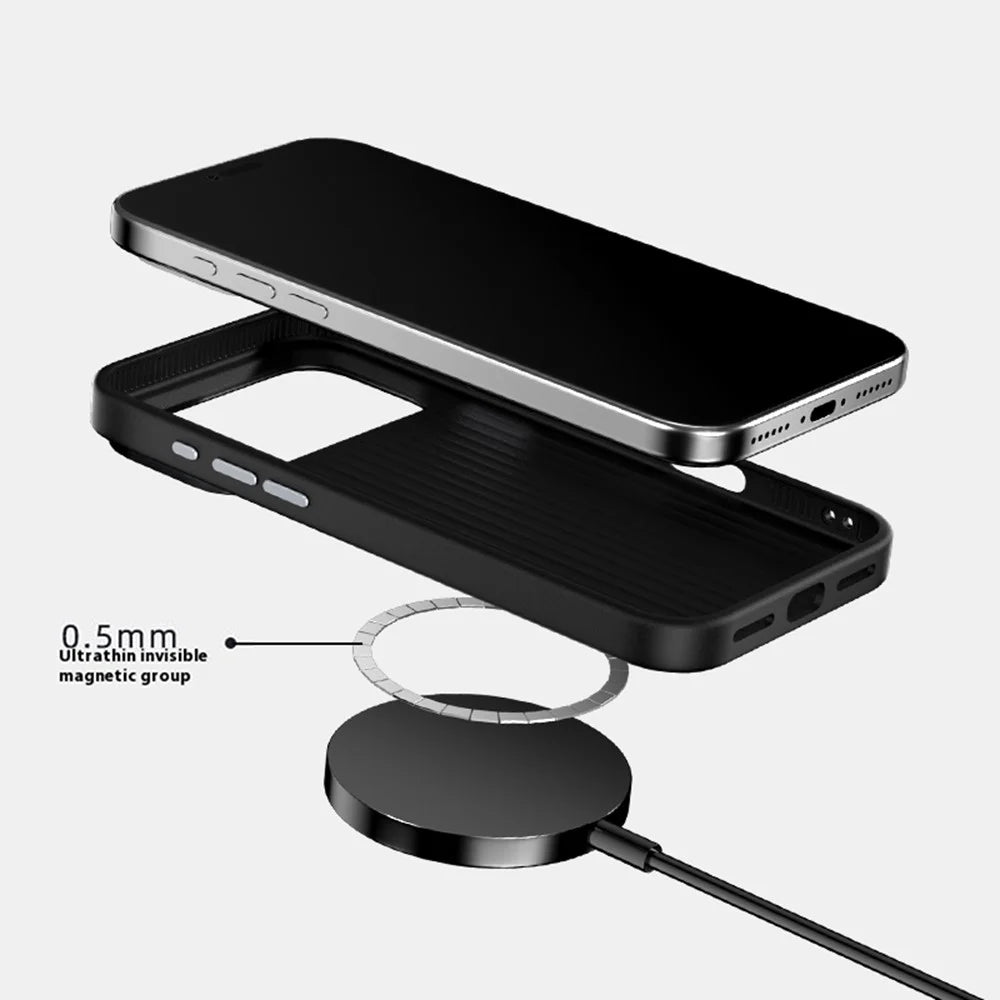 ABEEL For iPhone 18 Pro Max / 17 Pro Max Case Compatible with MagSafe Textured Micro-Embossing Back Cover - Black - 3