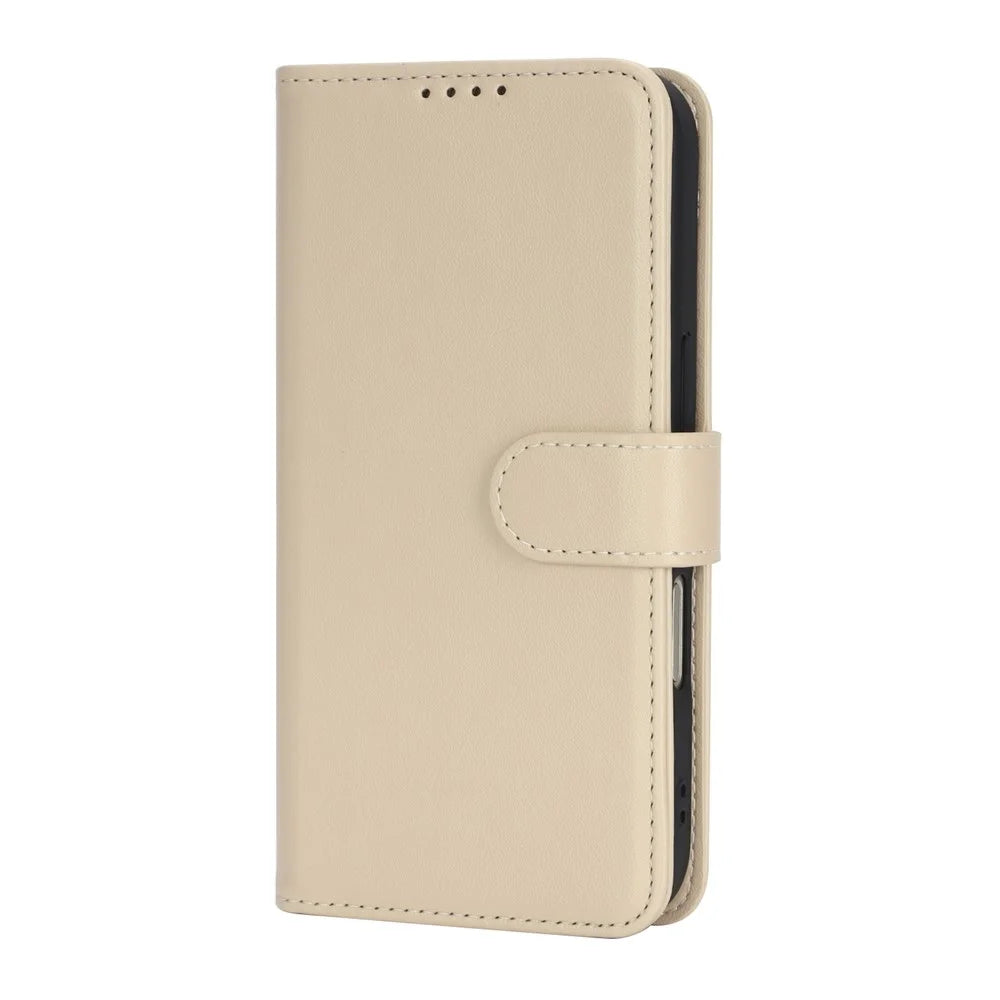 For iPhone 18 Pro / 17 Pro Stand Case Shockproof Leather Wallet Phone Cover - Beige - 7
