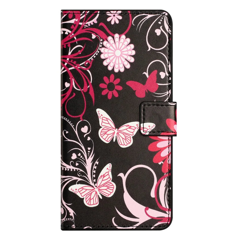 For iPhone 18 Pro Max / 17 Pro Max Case Pattern Print PU Leather Wallet Phone Cover - Black Butterfly - 4