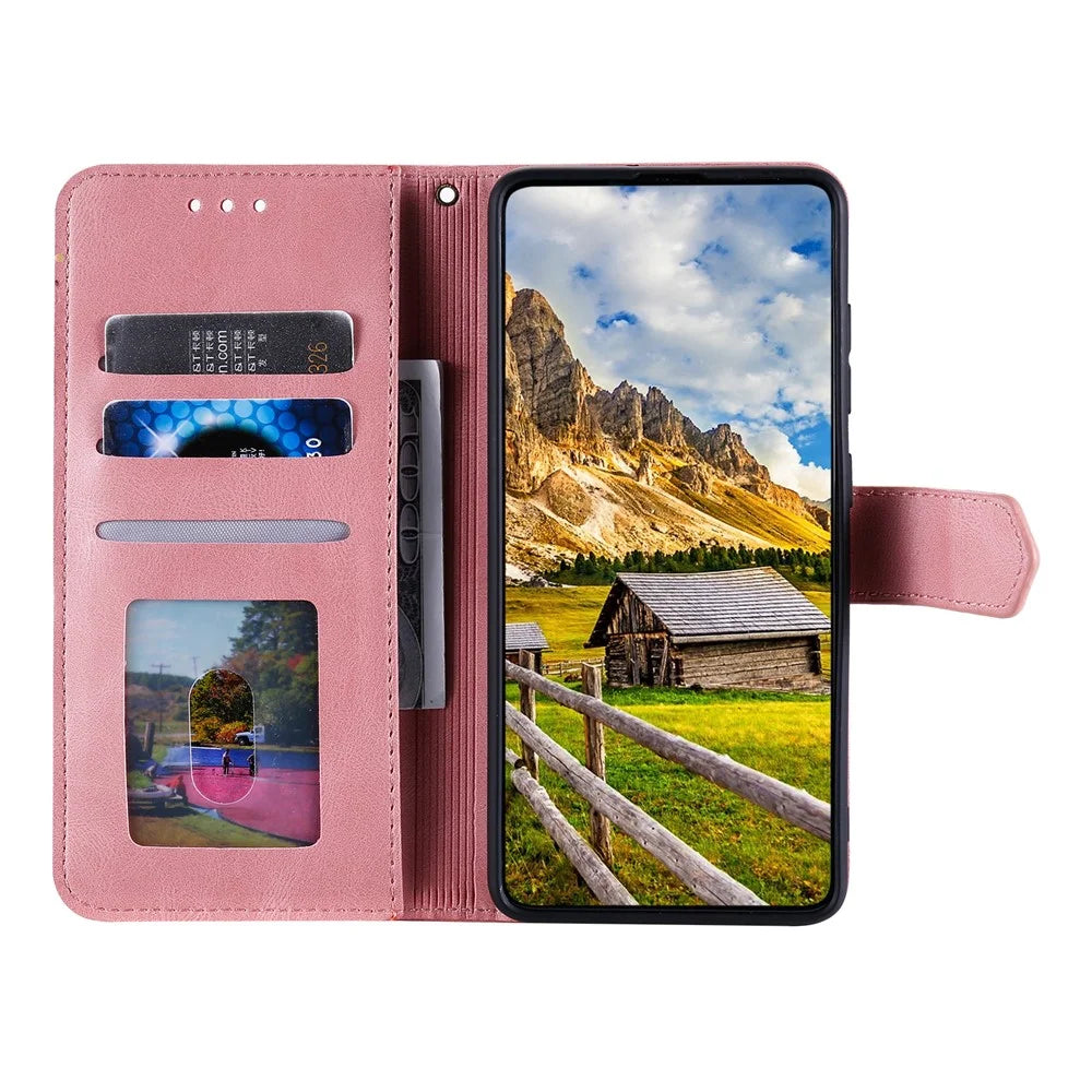 For iPhone 18 Pro Max / 17 Pro Max Leather Case Splicing Stitching Wallet Phone Cover with Wrist Strap - Rose Gold - 2
