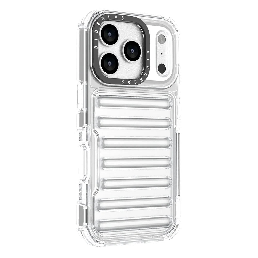 For iPhone 18 Pro / 17 Pro Case Stripe Design Anti-Slip Detachable TPU + PC Phone Cover - Transparent - 3