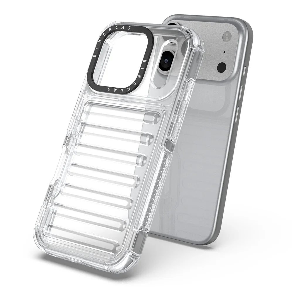 For iPhone 18 Pro / 17 Pro Case Stripe Design Anti-Slip Detachable TPU + PC Phone Cover - Transparent - 4