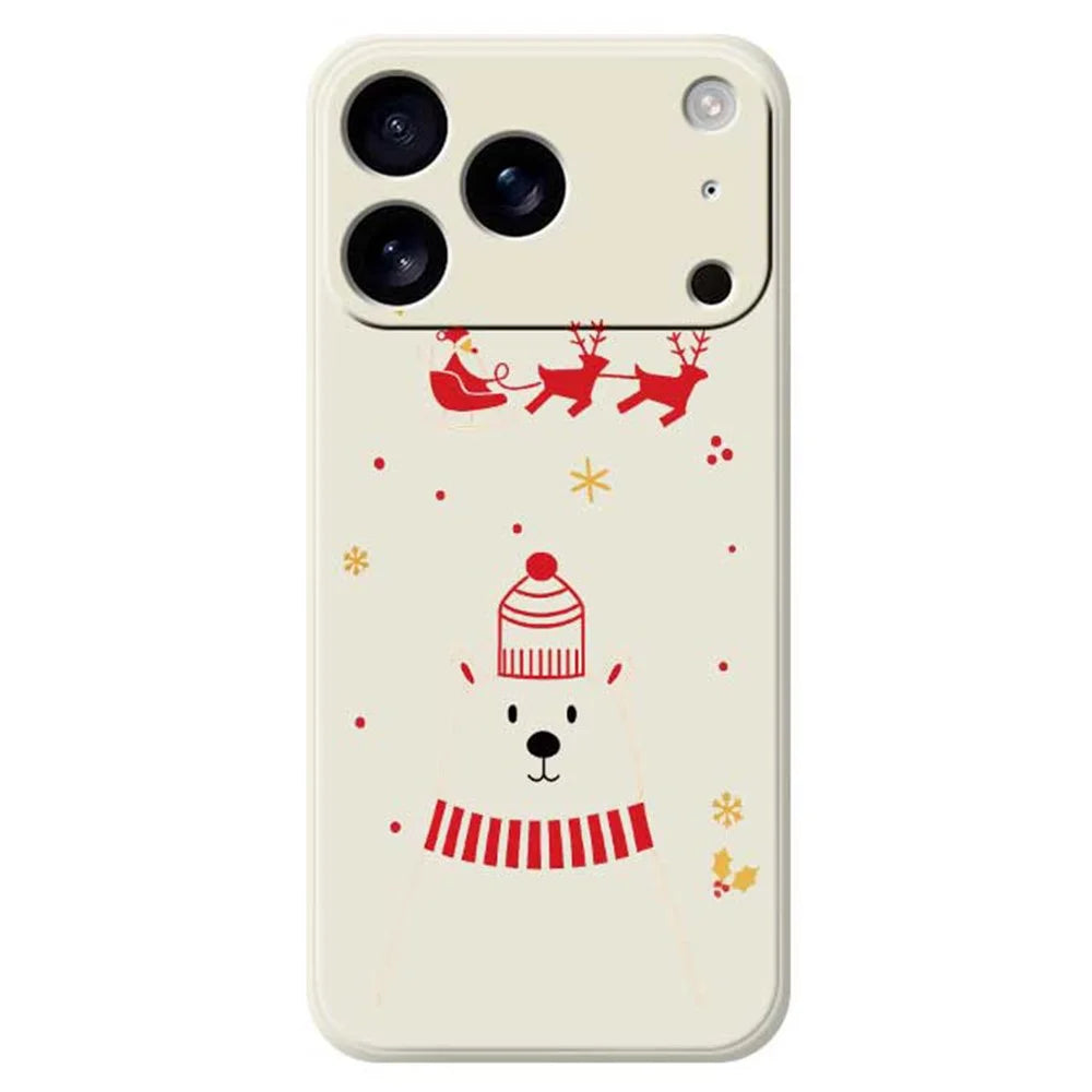 For iPhone 18 Pro / 17 Pro Case Bear Pattern Printing Straight Edge TPU Phone Back Cover - Beige - 1