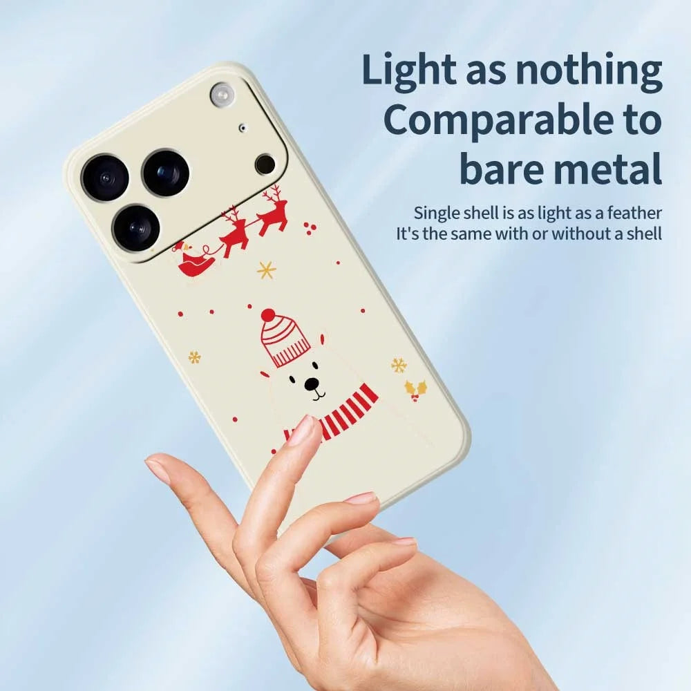 For iPhone 18 Pro Max / 17 Pro Max Case Bear Pattern Printing Straight Edge TPU Phone Back Cover - Beige - 3
