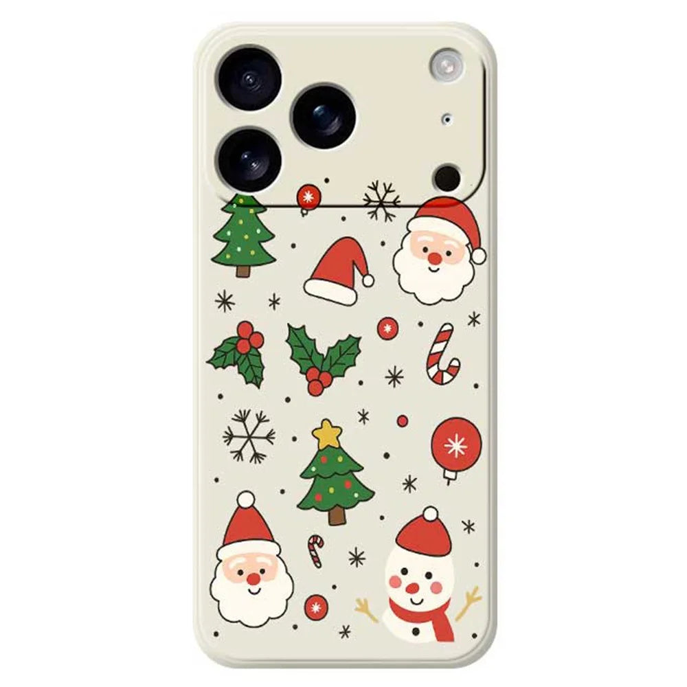 For iPhone 18 Pro Max / 17 Pro Max Case Christmas Theme Pattern Printing Straight Edge TPU Phone Back Cover - Beige - 1