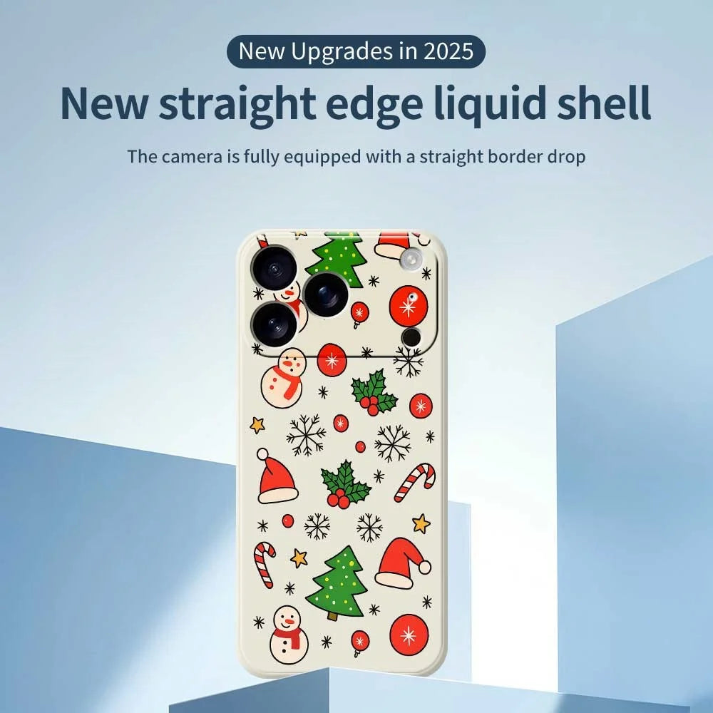 For iPhone 18 Pro / 17 Pro Case Christmas Elements Pattern Printing Straight Edge TPU Phone Back Cover - Green - 2