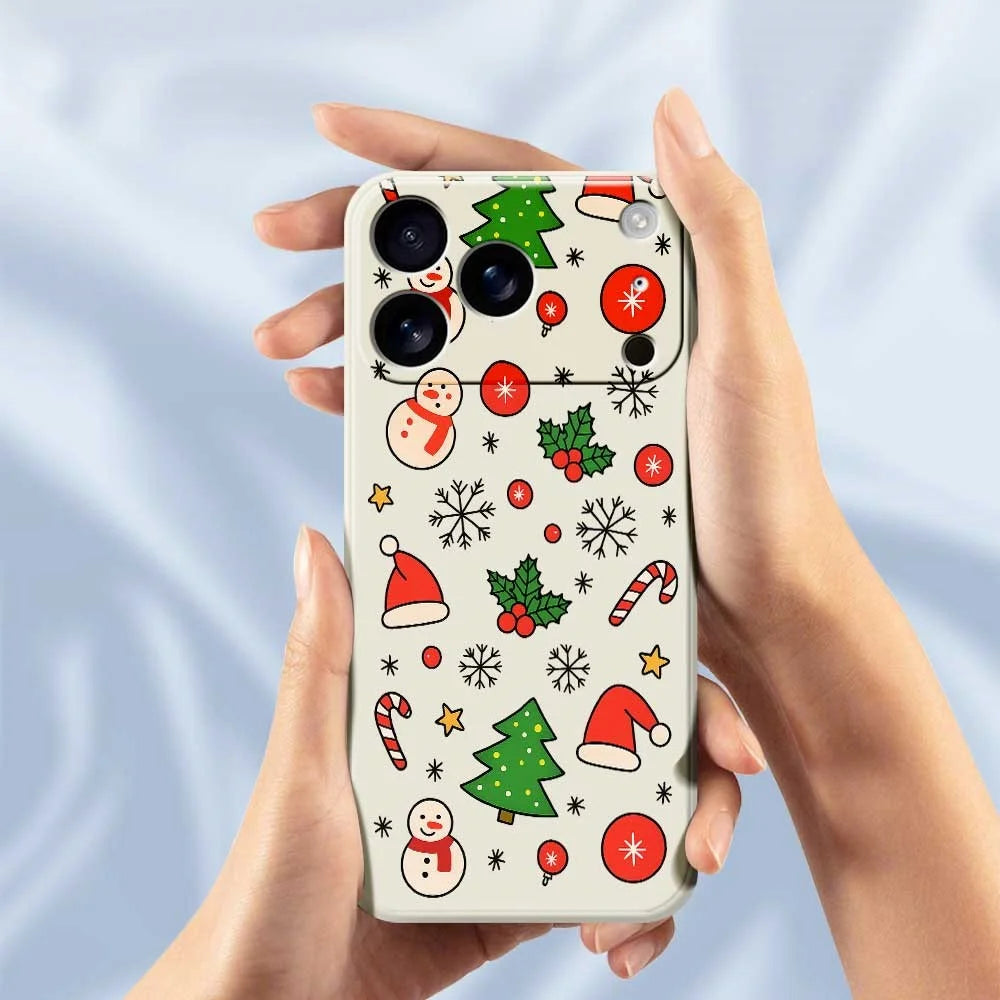 For iPhone 18 Pro / 17 Pro Case Christmas Elements Pattern Printing Straight Edge TPU Phone Back Cover - Green - 4