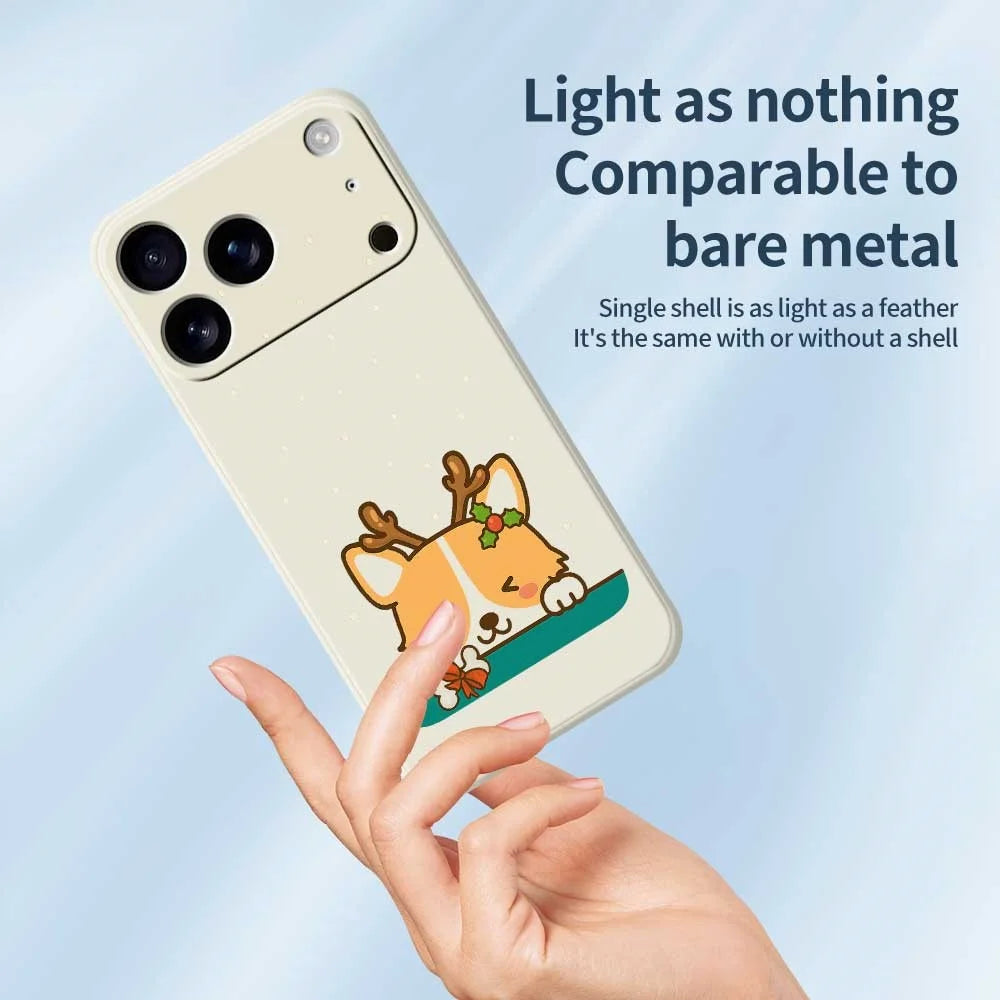 For iPhone 18 Pro / 17 Pro Case Cute Deer Pattern Printing Straight Edge TPU Phone Back Cover - Beige - 3