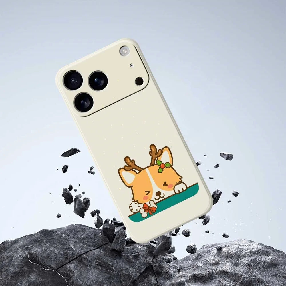 For iPhone 18 Pro / 17 Pro Case Cute Deer Pattern Printing Straight Edge TPU Phone Back Cover - Beige - 4