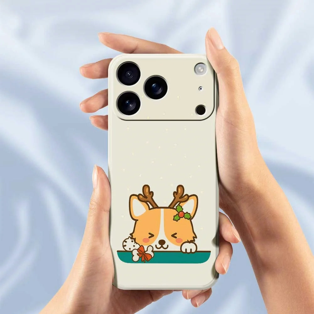 For iPhone 18 Pro / 17 Pro Case Cute Deer Pattern Printing Straight Edge TPU Phone Back Cover - Beige - 6