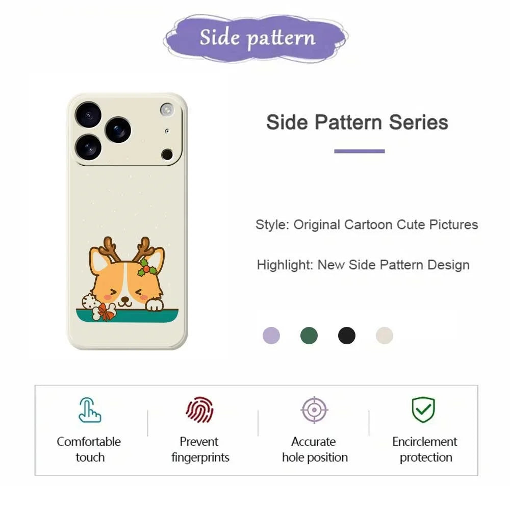 For iPhone 18 Pro / 17 Pro Case Cute Deer Pattern Printing Straight Edge TPU Phone Back Cover - Beige - 7