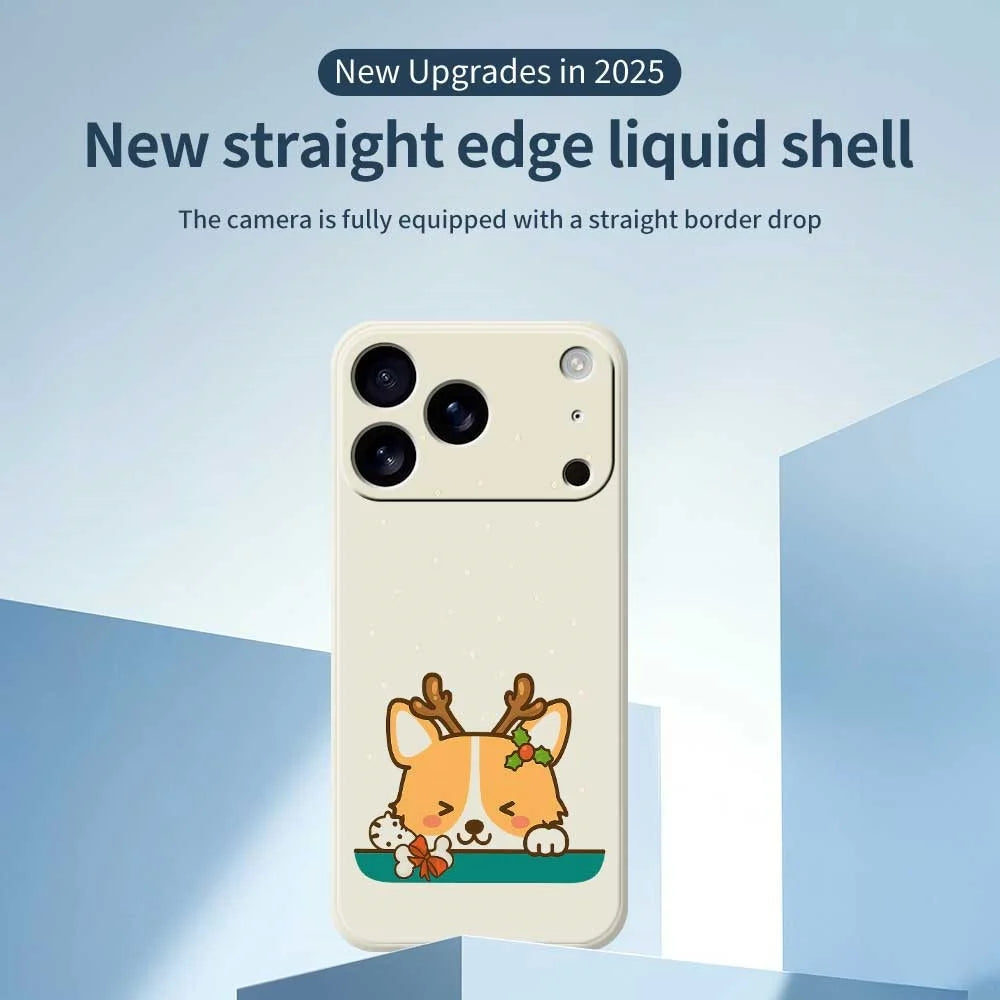For iPhone 18 Pro Max / 17 Pro Max Case Cute Deer Pattern Printing Straight Edge TPU Phone Back Cover - Beige - 2