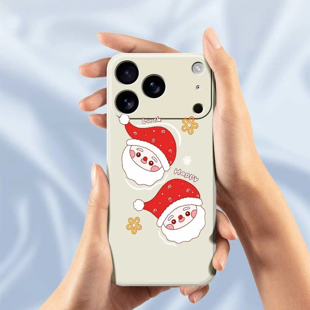 For iPhone 18 Pro / 17 Pro Case Cute Santa Claus Pattern Printing Straight Edge TPU Phone Back Cover - Green - 4