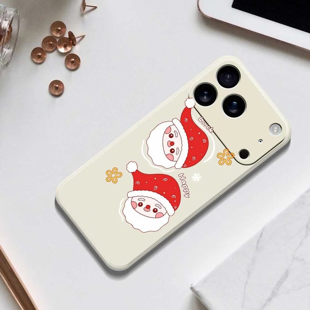 For iPhone 18 Pro / 17 Pro Case Cute Santa Claus Pattern Printing Straight Edge TPU Phone Back Cover - Green - 6