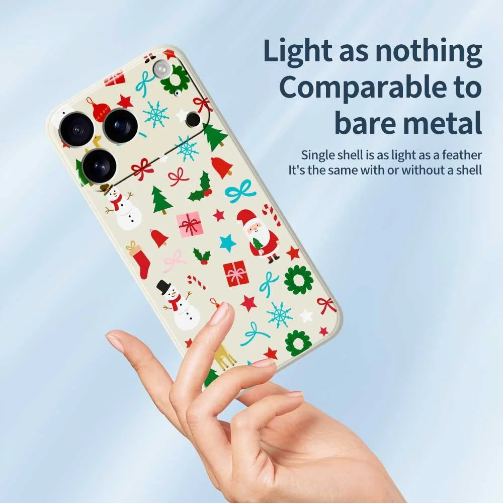 For iPhone 18 Pro / 17 Pro Case Christmas Decorations Pattern Printing Straight Edge TPU Phone Back Cover - Green - 3