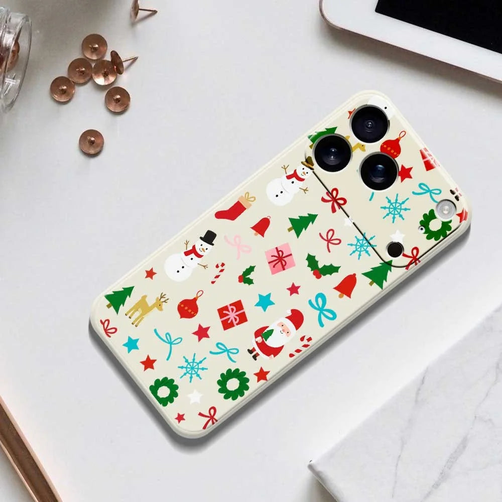 For iPhone 18 Pro / 17 Pro Case Christmas Decorations Pattern Printing Straight Edge TPU Phone Back Cover - Green - 6