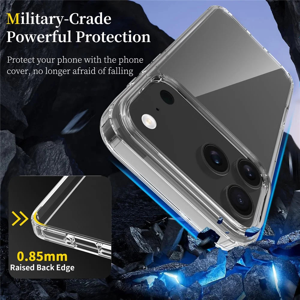 For iPhone 18 Pro Max / 17 Pro Max Case Anti-Scratch TPU + Acrylic Clear Back Phone Cover - Transparent - 2