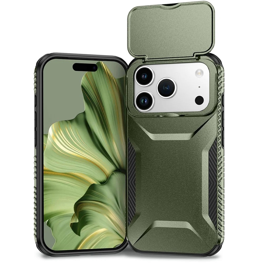 For iPhone 18 Pro / 17 Pro Case Camshield TPU + PC Phone Cover Non-Slip Side Edge - Green - 2