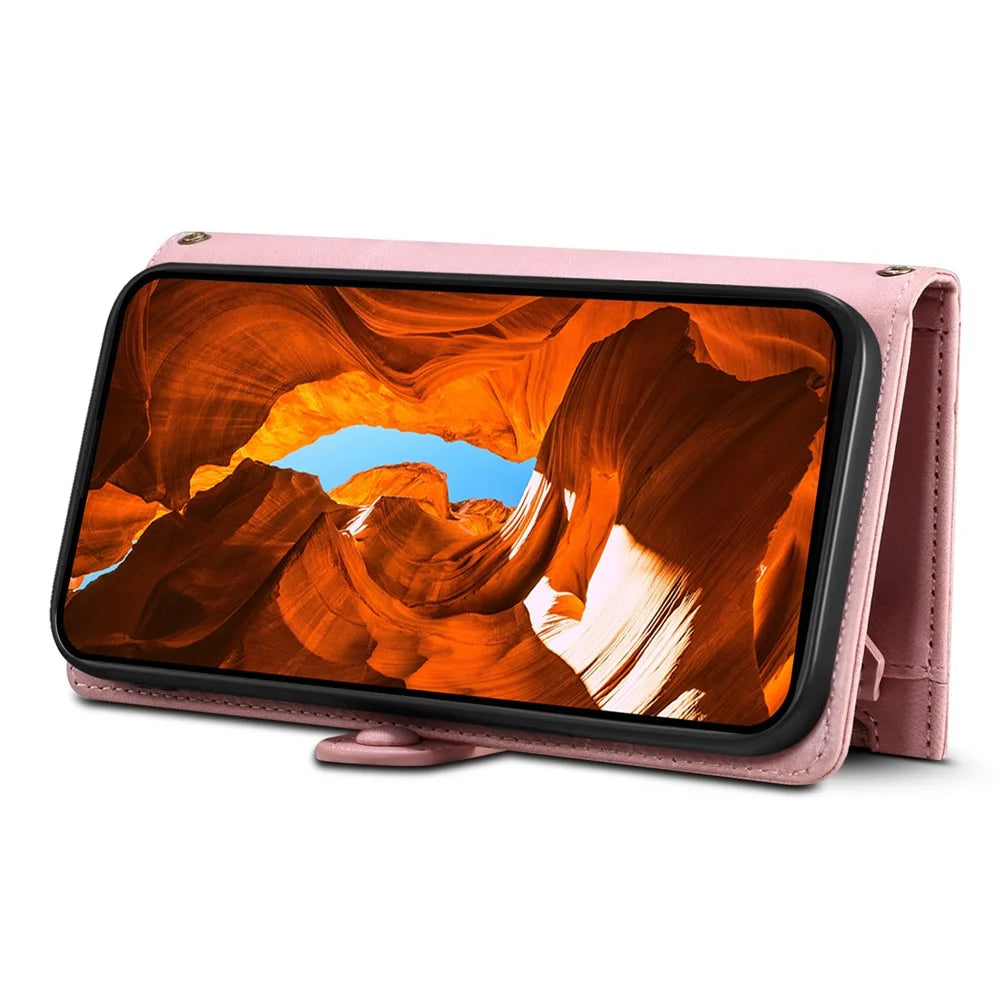 ESEBLE Star Series For iPhone Air Case Zipper Wallet Leather Stand Phone Cover with Wrist Strap - Rose Gold - 3