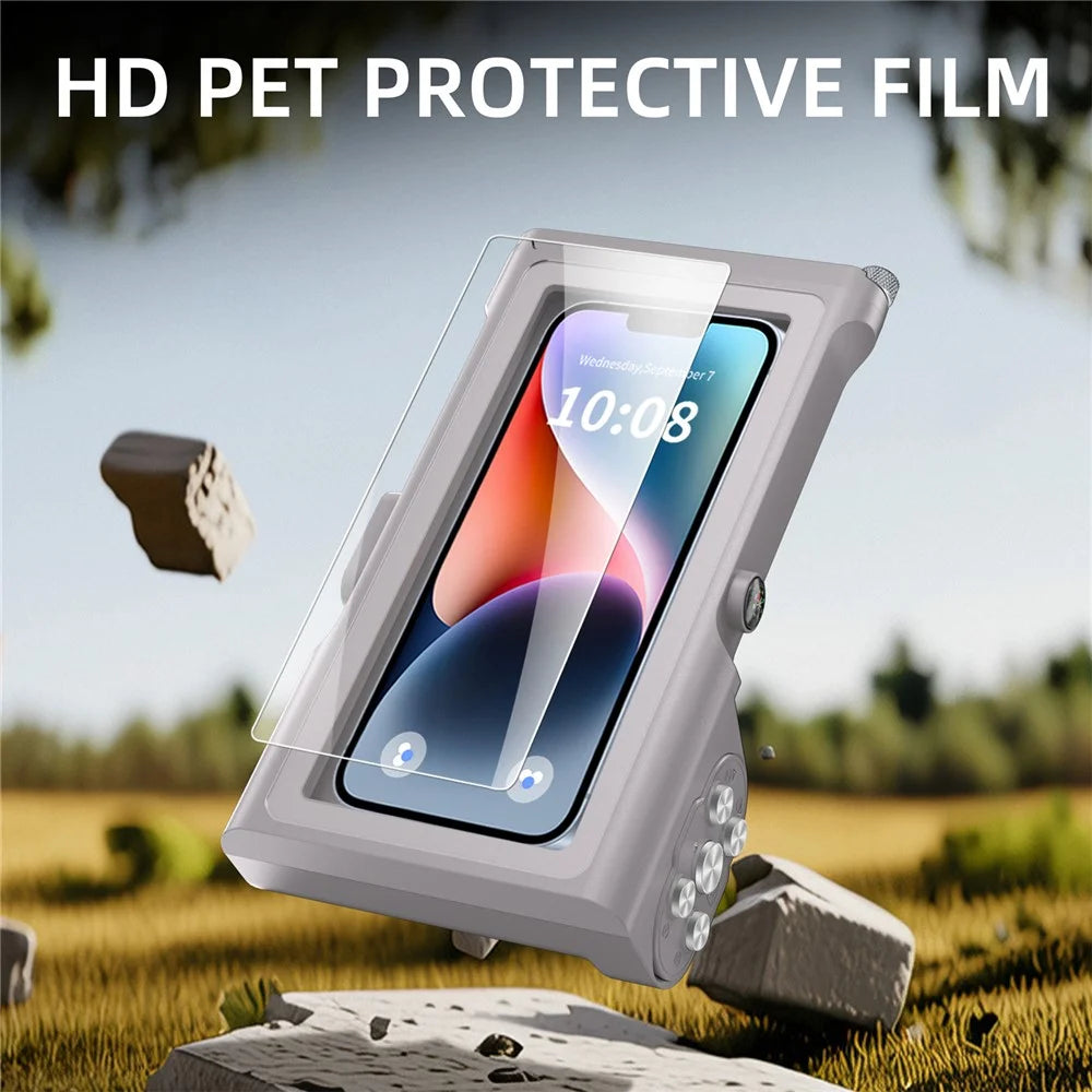 SHELLBOX Pro Gen 3 Waterproof Case for iPhone 16 Pro Max X XR XS Max/Samsung Galaxy S25 Ultra Bluetooth-Compatible 15m Diving Shell - Grey - 5