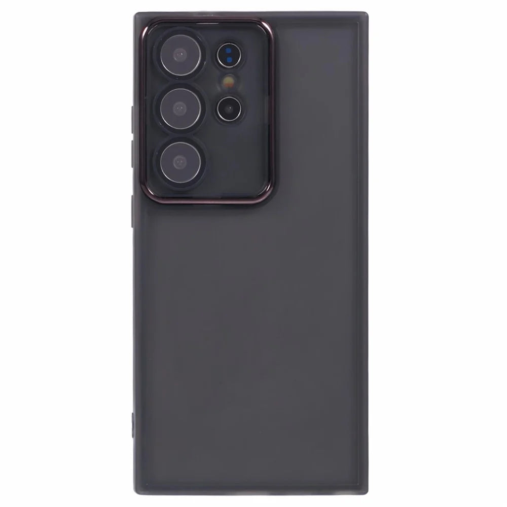 Bulk Purchasing 20Pcs For Samsung Galaxy S22 Ultra 5G Case Electroplated Camera Frame TPU Phone Cover Precise Cutouts - Transparent Black - 3