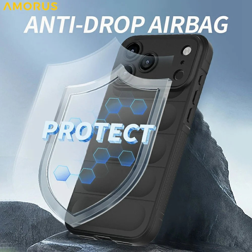 AMORUS For iPhone 18 Pro / 17 Pro Case Shockproof Soft TPU Rugged Phone Back Cover - Black - 2