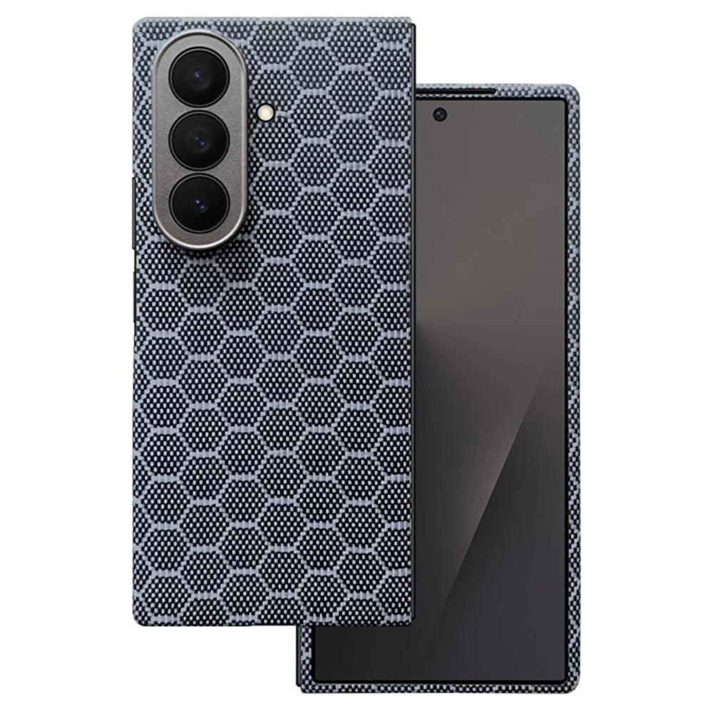 For Samsung Galaxy Z Fold7 5G Magnetic Case Precise Cutouts Aramid Fiber Honeycomb Texture Phone Cover with Front Frame - 3