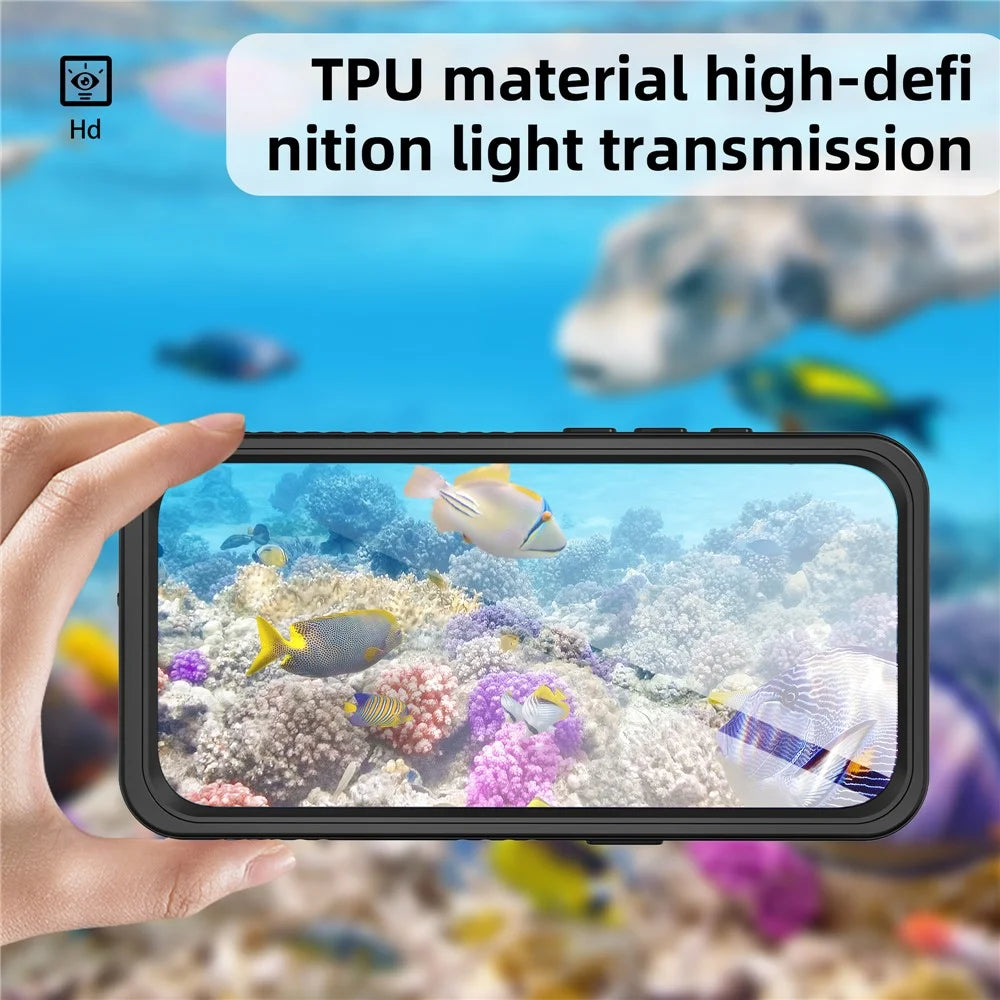REDPEPPER FS / FM Series For iPhone 17 Clear Case Compatible with MagSafe PC TPU PET IP68 Waterproof Phone Cover - 4