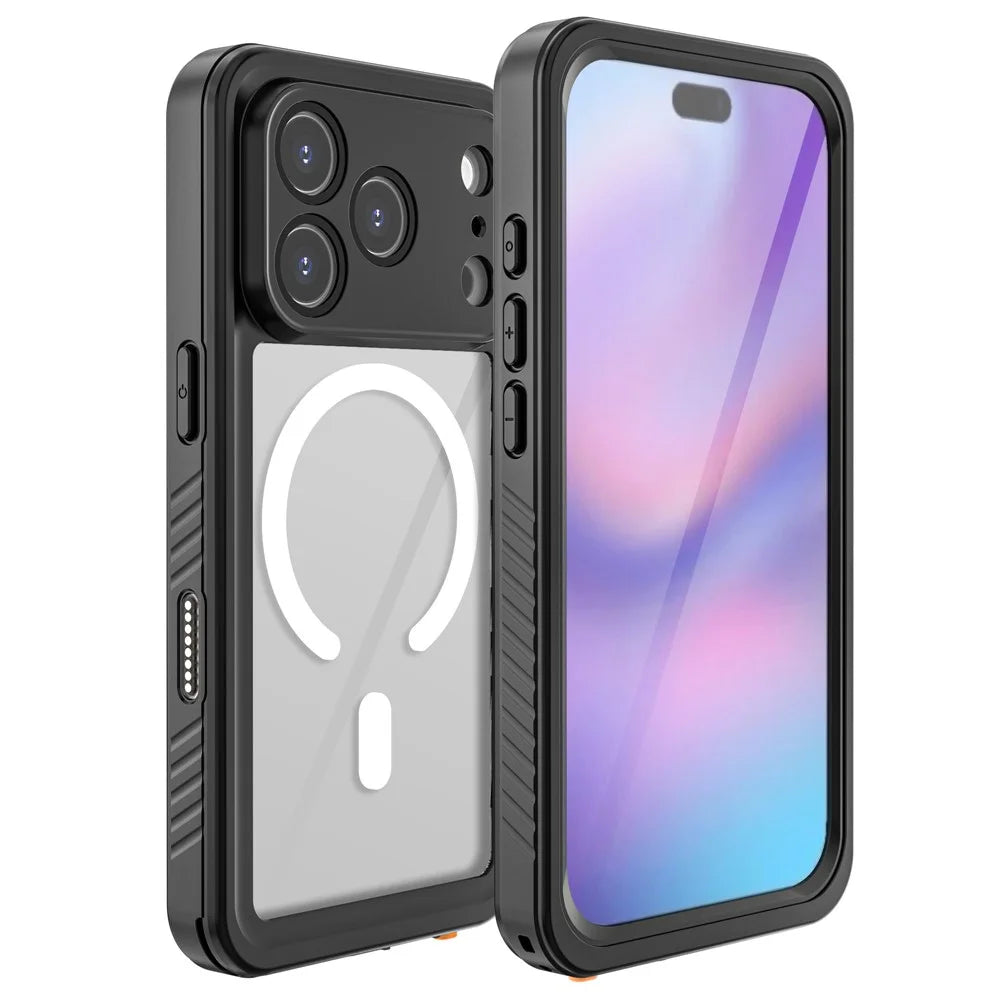 REDPEPPER FS / FM Series For iPhone 17 Pro Clear Case Compatible with MagSafe PC TPU PET IP68 Waterproof Phone Cover - 1