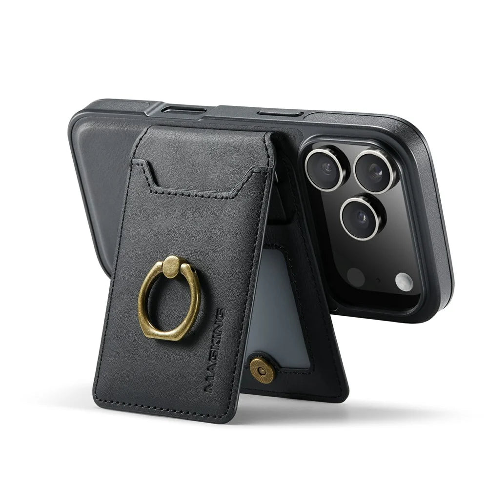 MAGKING K1 Series For iPhone 18 Pro / 17 Pro Magnetic Case PC + TPU + PU Phone Cover with Card Holder - Black - 4