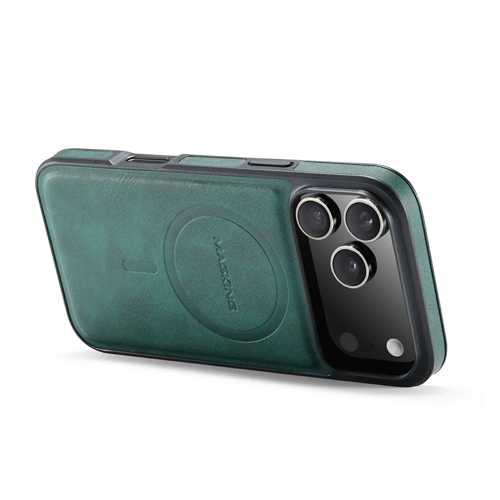MAGKING K1 Series For iPhone 18 Pro Max / 17 Pro Max Magnetic Case PC + TPU + PU Leather Phone Cover - Green - 4