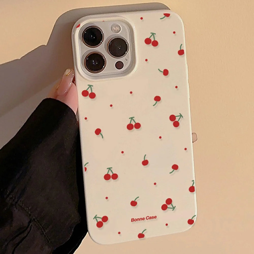 For iPhone 12 Pro Max Case Unique Cherry Pattern Printing TPU Phone Back Cover - 1