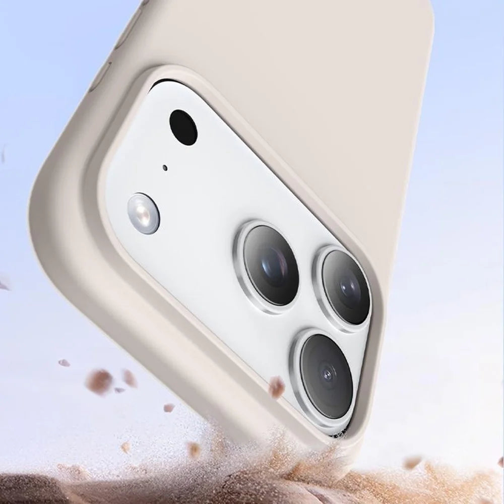 For iPhone 18 Pro / 17 Pro Case Ultra Thin Liquid Silicone + PC Anti-Scratch Phone Cover with Camera Touch Control Button - Glacier Blue - 6