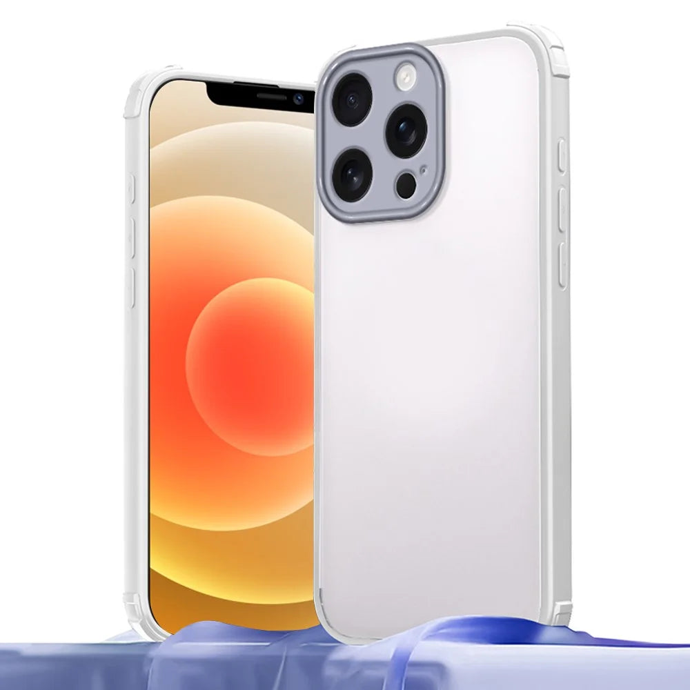 For iPhone 12 Pro Case Reinforced Corner Shockproof TPU + Acrylic Phone Cover - White - 1