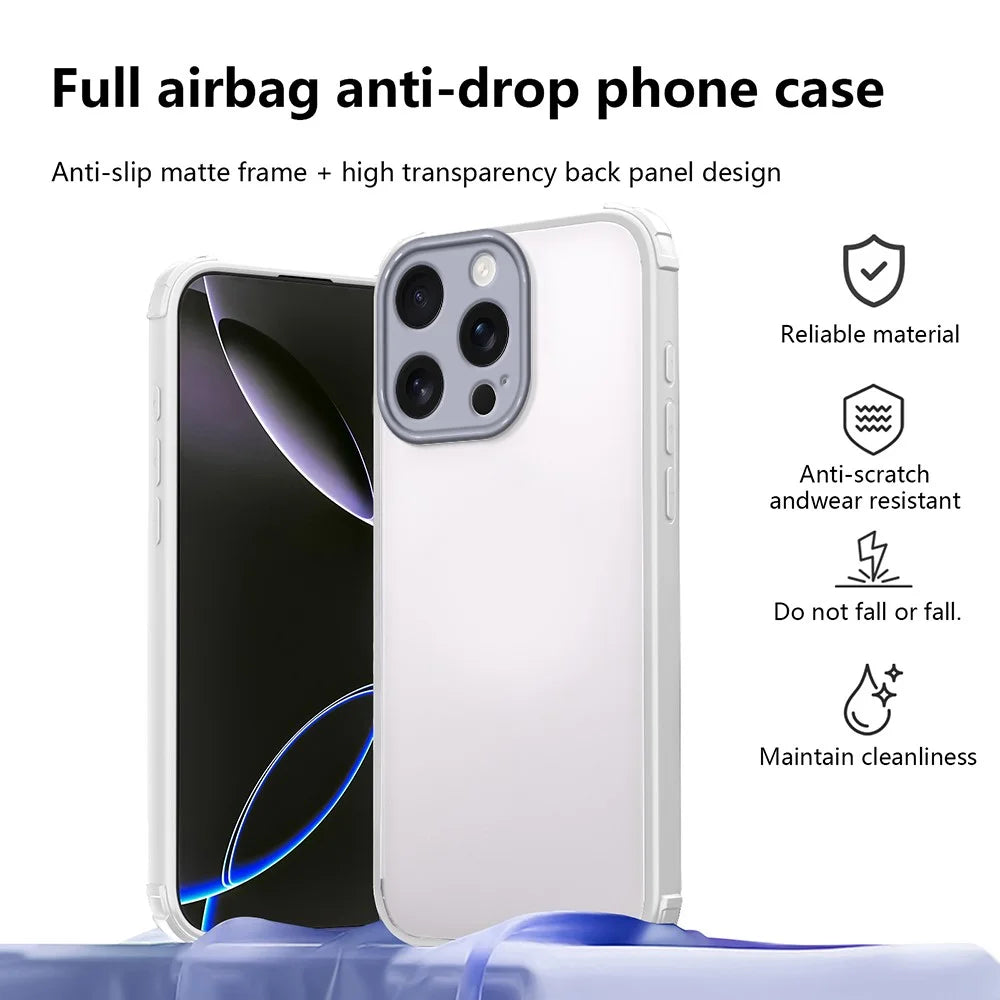 For iPhone 12 Pro Case Reinforced Corner Shockproof TPU + Acrylic Phone Cover - White - 2