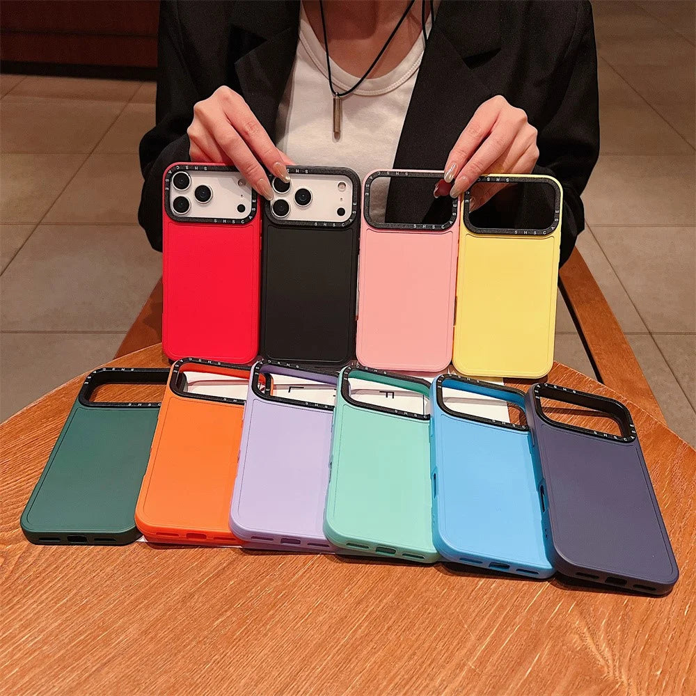 For iPhone 18 Pro / 17 Pro Case Black Lens Frame Shockproof TPU PC Phone Back Cover - Red - 5