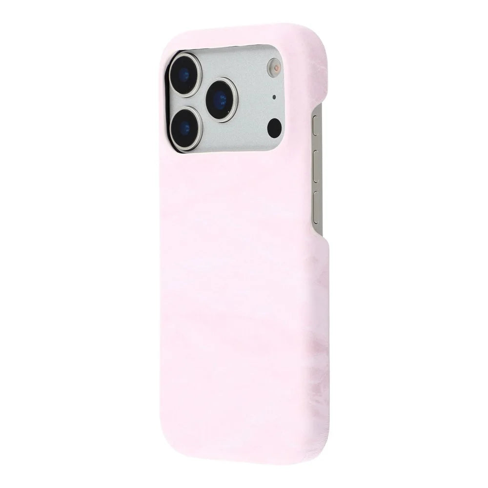 For iPhone 18 Pro Max / 17 Pro Max Case Velvet Texture Leather + PC Phone Back Cover - Pink - 4