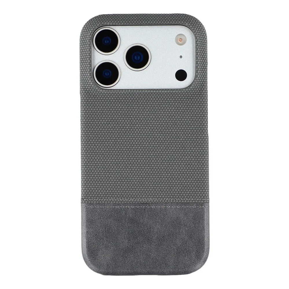 For iPhone 18 Pro Max / 17 Pro Max Case PU Leather + PC Splicing Anti-Slip Phone Cover - Grey - 3