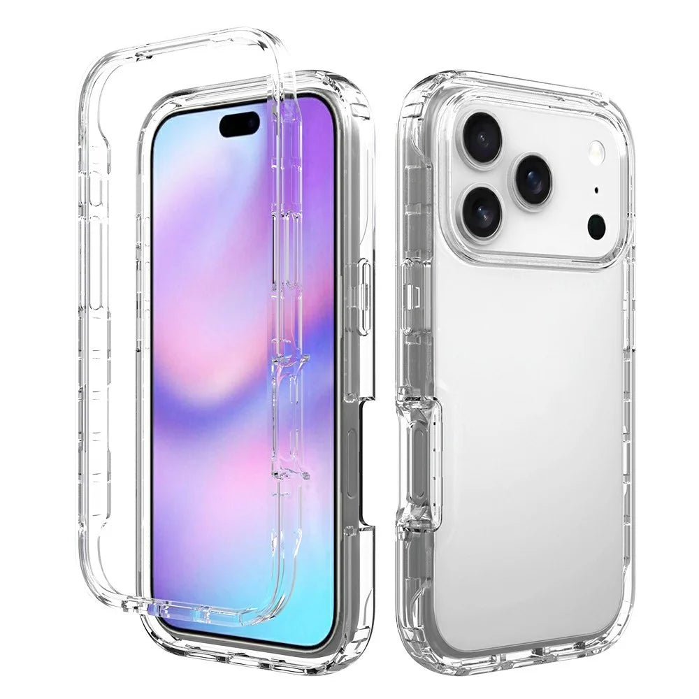 For iPhone 18 Pro / 17 Pro Case PC + TPU Gradient Color Mobile Phone Cover - Transparent - 1