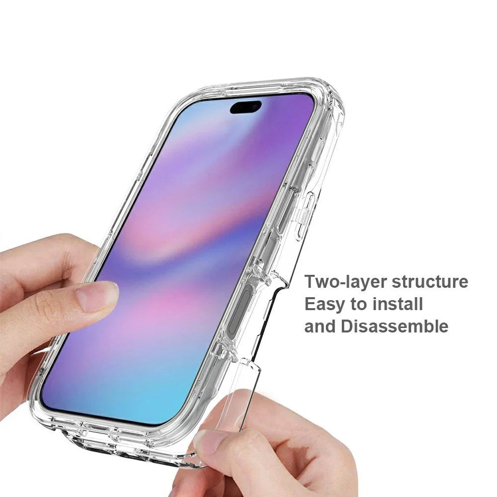 For iPhone 18 Pro / 17 Pro Case PC + TPU Gradient Color Mobile Phone Cover - Transparent - 3