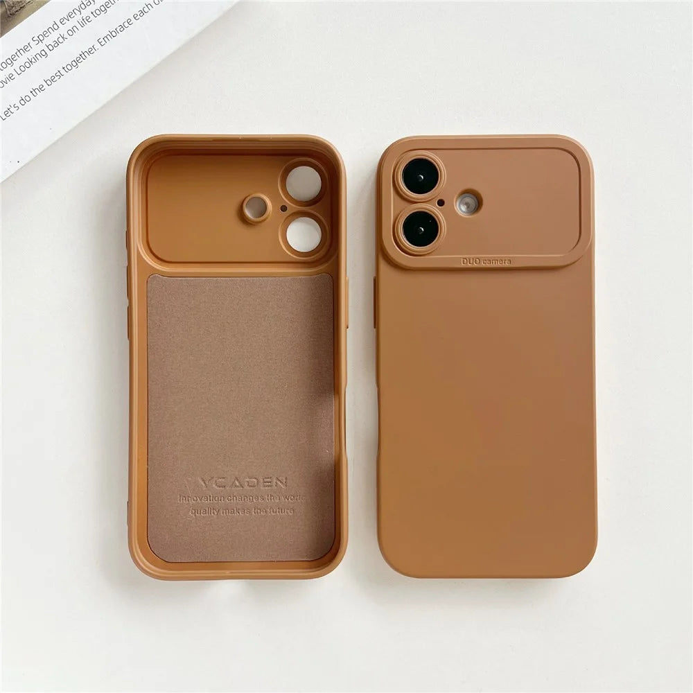 YCADEN For iPhone 16 Plus Case Precision Cutout TPU Protective Phone Cover - Brown - 2