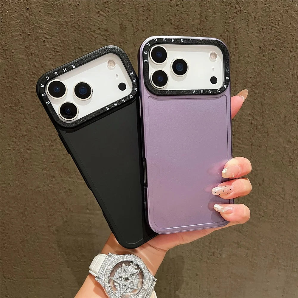 For iPhone 18 Pro Max / 17 Pro Max Case Black Lens Frame Metal Paint Finish PC + TPU Phone Back Cover - Black - 2