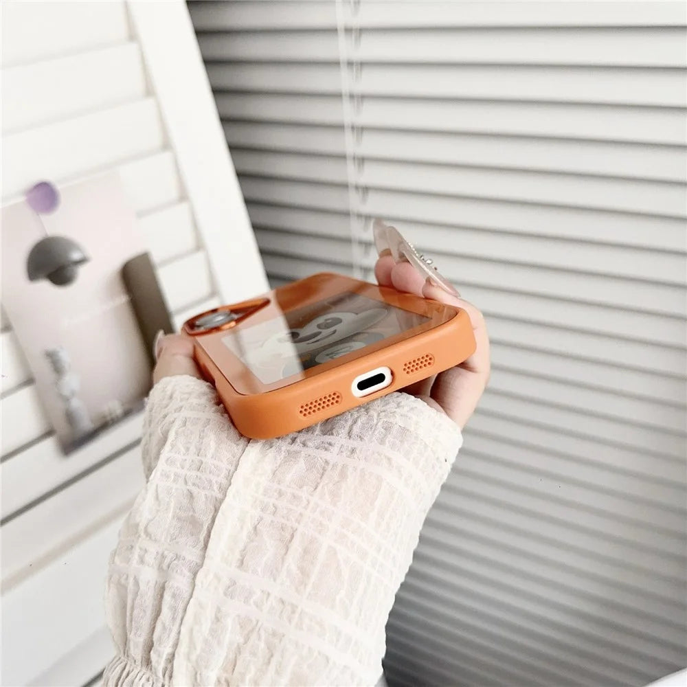 For iPhone 17 Smart E-Ink Phone Case 4 Color HD 4 inch Display NFC DIY Customized Screen - Orange - 5