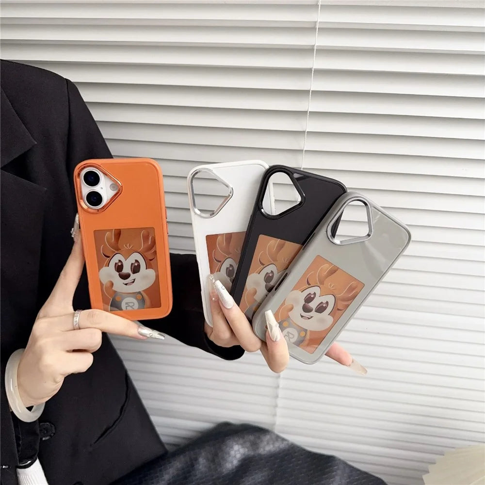 For iPhone 17 Smart E-Ink Phone Case 4 Color HD 4 inch Display NFC DIY Customized Screen - Orange - 7
