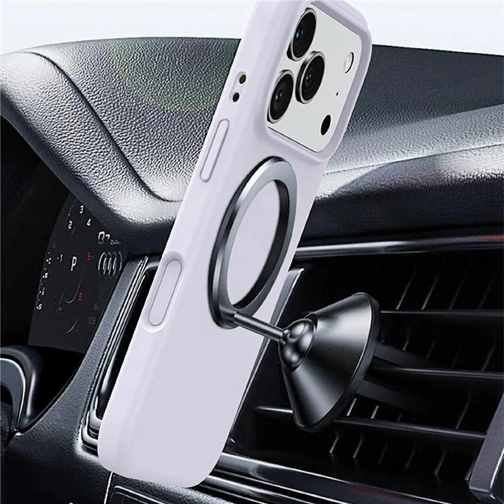 For iPhone 18 Pro / 17 Pro Magnetic Case PC + Liquid Silicone Anti-Scratch Phone Cover - Purple - 3