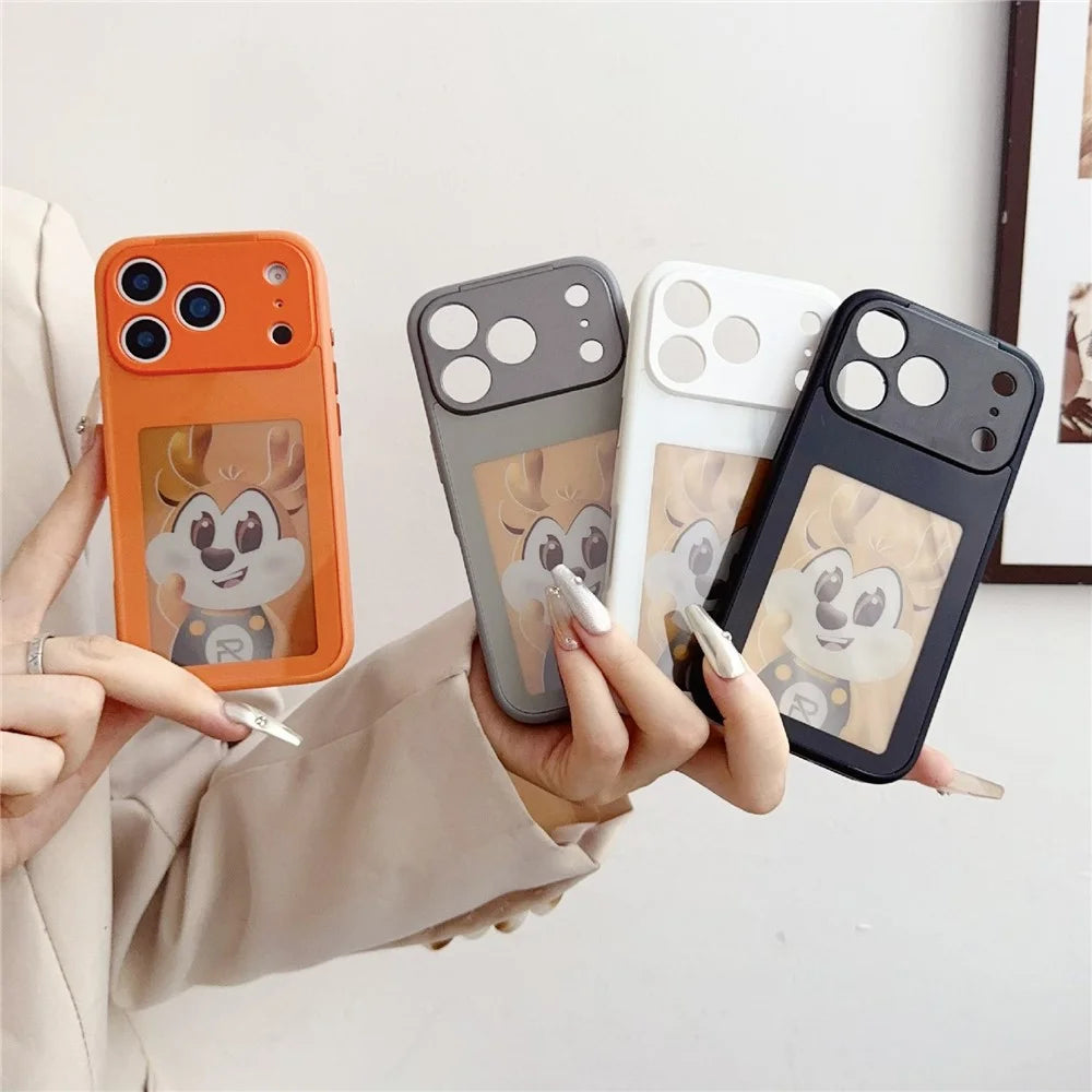 For iPhone 17 Pro Max E Ink Phone Cover 4-Color Display Pattern Customized Case - Orange - 6